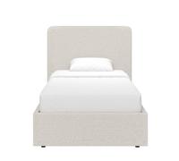 KORVIXA Beige Upholstered Single Ottoman Bed Frame KORVIXA Beige Single