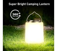 KORVIXA Camping LED Lantern Tent Lamp USB Rechargeable Night 2Pcs in White KORVIXA White
