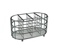 KORVIXA Chrome Cutlery Caddy Oval Tray Kitchen Utensil Holder in Silver | Size: 500g KORVIXA Silver 500g