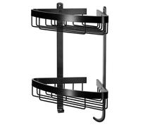 KORVIXA Croydex Black Corner Shower Caddy 2 Tier Large Basket | Size: W700mm x H650mm KORVIXA Black W700mm x H650mm