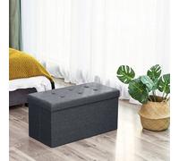 KORVIXA Dark Grey 110*38*38cm Extra Large Ottoman Storage Seat Stool | Size: 100 cm KORVIXA Dark Grey 100 cm