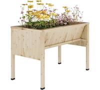 KORVIXA Elevated Wood Planter Box Stand for Vegetable Flowers in Beige | Size: 1.25kg KORVIXA Beige 1.25kg