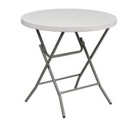 KORVIXA Folding round table Table Portable Trestle in White | Size: 100 cm x 100 cm KORVIXA White 100 cm x 100 cm