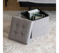KORVIXA Grey 38cm*38cm*38cm Extra Large Ottoman Storage Seat Stool | Size: 100 cm KORVIXA Grey 100 cm