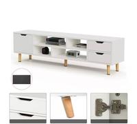 KORVIXA High Gloss TV Stand Cabinet Entertainment Center in White KORVIXA White