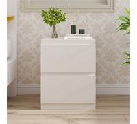 KORVIXA Modern Home Bed Side Cabinet 2 Drawer Beside Chest-40x30x41cm in White | Size: 40 cm x 30 cm KORVIXA White 40 cm x 30 cm