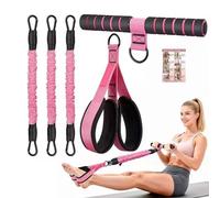 KORVIXA Multifunction Yoga Pedal Resistance Band With Handle in Pink | Size: 0-12 m KORVIXA Pink 0-12 m