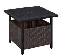 KORVIXA PE Rattan With Patio Umbrella Hole for Garden in Dark Brown | Size: 100 cm x 100 cm KORVIXA Dark Brown 100 cm x 100 cm