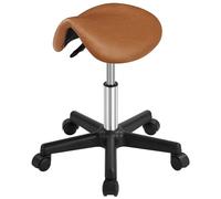 KORVIXA Rolling Salon Stool PU Leather Saddle Stool in Brown | Size: 100 cm x 100 cm KORVIXA Brown 100 cm x 100 cm