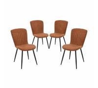 KORVIXA Set of 4 Chestnut Dining Chairs Premium Sand in Brown | Size: 100 cm x 100 cm KORVIXA Brown 100 cm x 100 cm