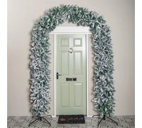 KORVIXA Single Door Snow Flocked Christmas Tree Arch in White | Size: 200 cm x 45 cm KORVIXA White 200 cm x 45 cm