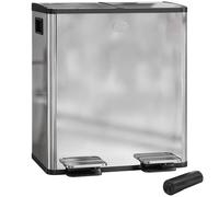 KORVIXA Sliver 2 x 20L Dual Kitchen Bin Fingerprint-Proof in Silver | Size: 100 cm x 100 cm KORVIXA Silver 100 cm x 100 cm