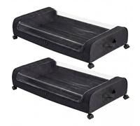 KORVIXA Under Bed Storage Boxes with Lids in Black | Size: 100 cm x 100 cm KORVIXA Black 100 cm x 100 cm