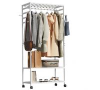 KORVIXA White Clothes Rail Coat Rack Bamboo Garment | Size: 500mm KORVIXA White 500mm