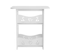 KORVIXA White Plastic 3 Tier Side Table | Size: 0.6m2 KORVIXA White 0.6m2