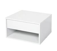 KORVIXA White Wall Mounted Bedside Set 2 Drawer Shelf KORVIXA White