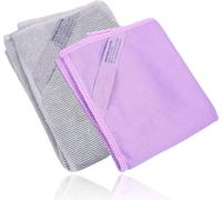 Korwex Window Cleaning Cloth (Purple) and Enviro Cloth (Grey), Basic Package Cleaning Cloth, Streaks Schatches Free. (Purple 1 Pack, Grey 1 Pack)