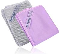 Korwex Window Cleaning Cloth (Purple) and Enviro Cloth (Grey), Basic Package Cleaning Cloth, Streaks Schatches Free. (Purple 1 Pack, Grey 1 Pack)