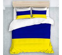 KOSALAER Duvet Cover Set - Leeds United Tricolour - Decorative 3 Piece Bedding Set with 2 Pillow Shams,Super king Size(260 * 220cm)