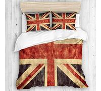 KOSALAER Duvet Cover Set - The United Kingdom or Union Jack grunge flag - Decorative 3 Piece Bedding Set with 2 Pillow Shams,Double Size(200 * 200cm)