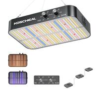 KOSCHEAL 2025 Upgrade KC1600 Dimmable Plant Grow Light: 3 Modes (Veg, Bloom, Veg+Bloom), 0-100% Dual Knob Dimming Grow Lights, 2.9μmol/J PAR,Daisy Chain, Built-in Fan