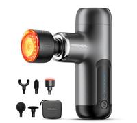KOSCHEAL Mini Massage Gun Deep Tissue with Heat 3 Temperature Settings | 3300 RPM, 10mm amplitude, super quiet, 5 heads, case. 0.9lb Portable electric handheld massager for Pain Relief Recovery