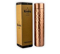Kosdeg Hammered Copper Water Bottle 1L / 34oz - Vintage Modern Design - An Ayurvedic Copper Vessel - Drink More Water, Lower Your Sugar Intake And Enjoy The Health Benefits Immediately