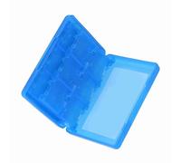 KOSDFOGE 28 in 1 PP Plastic Game Card Case Holder Cartridge Storage Box 3DS DSL DSI LL Blue, Black 5 x 3.54 x 0.91 inch (Blue)