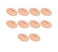 KOSDFOGE 3d silicone lips, fake lip practice model, 10PCS Practice Lips Open Mouth Silicone 3D Fake Lips for Semi Permanent Training (Dark Skin Tone)