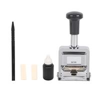 KOSDFOGE Automatic Numbering Machine, Heavy-Duty Zinc Alloy Easy Operation 10 Digit Handle Design Clear Inking Self Inking Number Stamp for Banking Medicine Accounting