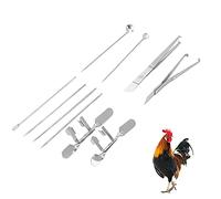 KOSDFOGE Chicken Capon Tools, 10Pcs Stainless Steel Farm Livestock Breeding Chicken Hen Rooster Capon Tool Equipment Hatchery Kit, for Poultry Farms Tools