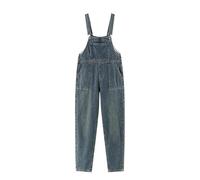 KOSFESFJHD American Vintage Denim Overalls Women's Autumn Loose Fit Wide Leg Pants-Blue08-Large
