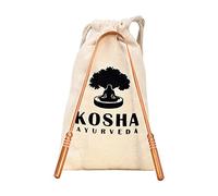 Kosha Ayurveda Copper Tongue Scraper with Case - Pure Copper Tongue Cleaner for Adults & Kids, Ayurvedic Tongue Scraper for Fresh Breath, Easy Oral Care & Hygiene Tool