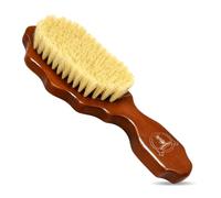 Kosher 360 Wave Brush for Men, Vegan Agave Bristle Hair Brush, Hard Medium Wave for Curly Coarse Wavy Hair, Ash Wood Handle, Wet and Dry Use