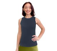 Kosher Casual Modest High Neck Tank Top for Women Full-Shoulder Sleeveless Shell, Navy, XL