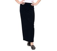 Kosher Casual Women's Modest Cotton Stretch Long Maxi Pencil Skirt - Black - Medium