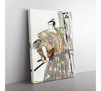 Koshiro As A Samurai By Katsukawa Shunsho Asian Japanese Canvas Wall Art Print Ready to Hang, Framed Picture for Living Room Bedroom Home Office Décor, 60x40 cm (24x16 Inch)