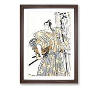 Koshiro as a Samurai by Katsukawa Shunsho Framed Print | A2 Walnut Framed Wall Art | Ready to Hang | Modern Nature Picture | Living Room Bedroom Lounge Office