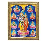 Koshtak lakshmi narayana/Vishnu laxmi/mahalaxmi and Ashtalakshmi Giving blessing photo frames for wall hanging/gift/temple/puja room/home decor with Unbreakable acrylic Glass for Worship