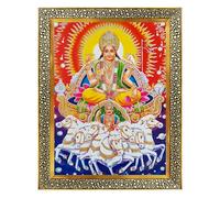 Koshtak Lord Surya dev with 7 Seven Lucky Horses vastu Photo Frame with Unbreakable Glass for Wall Hanging/Gift/Temple/puja Room/Home Decor and Worship
