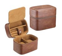 Kosibate 2 Watch Travel Case, Watch Case Storage Organizer for 2 Watches with Soft Lining and Accessories Compartment, Gift for Watch Lovers (Brown)