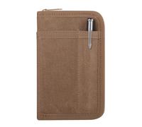 Kosibate Journal Cover, Pocket Journal with Zipper Pen Holder, Waxed Canvas, Ideal for Travelers & Daily Use, Fits Field Notes, Moleskine Cahier, 3.5 x 5.5 Inch (Brown)