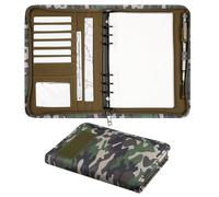 Kosibate Padfolio Ring Binder with 80 Sheets 160 Pages of Loose-Leaf Paper, Weatherproof Notebook Cover, Tactical Notebook with Zippered for Folders, Cards Refillable 6-Ring Notepad(7.3"x10.1")