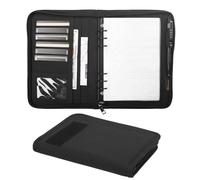 Kosibate Tactical Notebook Padfolio Ring Binder with 80 Sheets, Tactical Binder Zippered for Folders, Cards Refillable 6-Ring Notepad,Army Military Waterproof Notebook Cover(Black,7.3"x10.1")