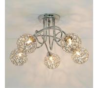 KosiLight - Ceiling Light - Design 5 Spheres Aphyse - Silver/Chrome - 220/230V 50/60Hz - Metal and Aluminum - IP20 - Compatible with A