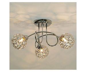 KosiLight - Modern Ceiling Light - 3 Spheres Aphyse - Silver/Chrome - 220/230V 50/60Hz - Metal and Aluminum - IP20 - Compatible with A