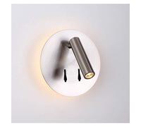 KosiLight - Modern Double Light Reading lamp and Switch - Bilbao - Silver/Chrome - 220/230V 50/60Hz - Aluminum - IP20 - A