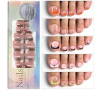 KOSINGNA 120PCS French Gel Toenail Tips French Tips Press on Nails 12 Sizes Fake Nails False Toe Nail Wearable Tips for Nail Art DIY