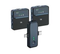 KOSINGNA 2.4G Wireless Lavalier Microphone System Dual Microphone Built-in Noise Reduction Chip Plug and Play Professional Collar Clip Microphone for Video Phones Computers Laptops Cameras