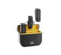 KOSINGNA 2 In 1 Wireless Lavalier Microphone Dual Microphone Noise Reduction Long Distance Transmission with Charging Case Portable Mic for Mobile Phone Outdoor Live Broadcast Plug and